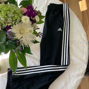 Adidas side stripe work out or running pant